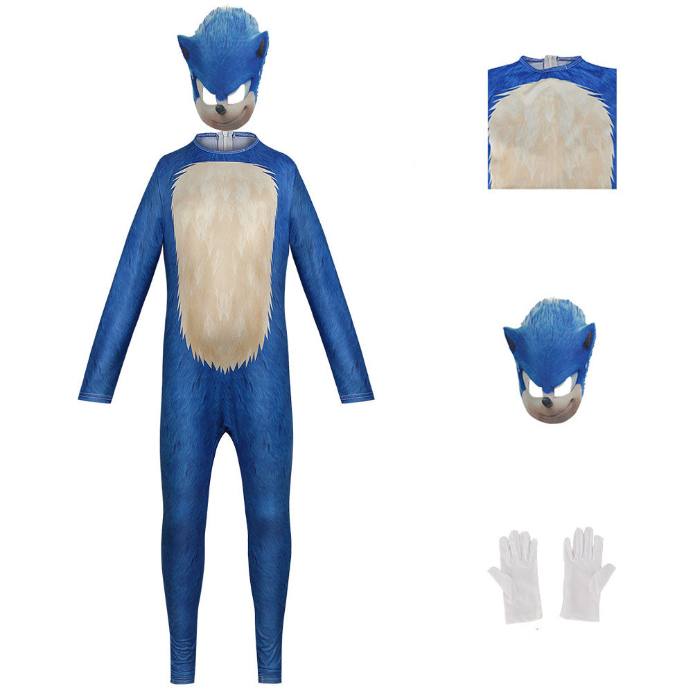 Sonic the Hedgehog Cosplay Costume Jumpsuit Kids Party Carnival